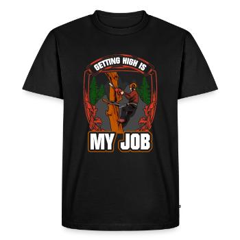 Tronçonneuse Se défoncer est mon travail bûcheron - T-shirt Premium bio Homme - noir - Devant - Nico (187cm)