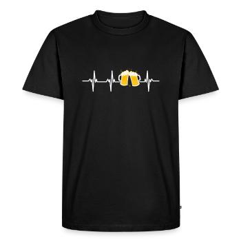 battement coeur biere humour alcool homme apéro - T-shirt Premium bio Homme - noir - Devant - Nico (187cm)