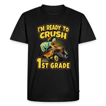 Inscription Je suis prêt à écraser la 1ère année - T-shirt Premium bio Homme - noir - Devant - Nico (187cm)