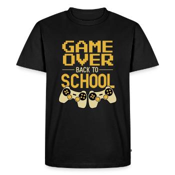 Zocker Game Over Retour à l’école Gamer - T-shirt Premium bio Homme - noir - Devant - Nico (187cm)