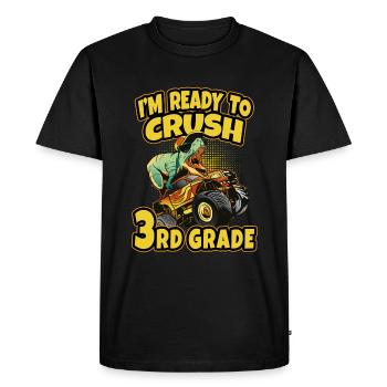 3ème classe Je suis prêt à écraser dinosaure de 3ème année - T-shirt Premium bio Homme - noir - Devant - Nico (187cm)