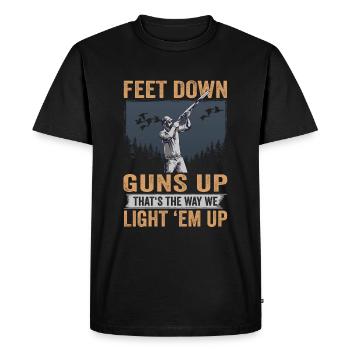 Duck Hunter Feet Down Guns Up Duck Hunting - Men's Premium Organic T-Shirt - black - Front - Nico (187cm)