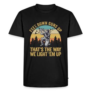 Duck Hunter Feet Down Guns Up Duck Hunting - Men's Premium Organic T-Shirt - black - Front - Nico (187cm)