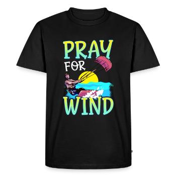 Kiteboarding Pray For Wind Kitesurfing - Men's Premium Organic T-Shirt - black - Front - Nico (187cm)