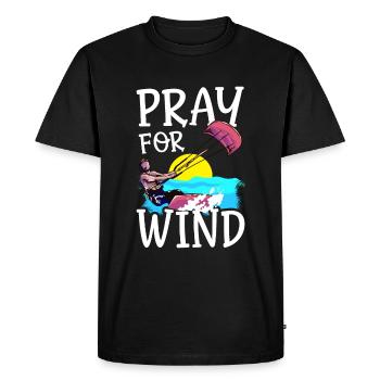 Kiteboarding Pray For Wind Kitesurfing - Men's Premium Organic T-Shirt - black - Front - Nico (187cm)