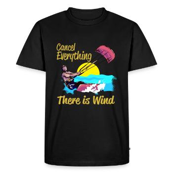 Kiteboarding Cancel Everything There Is Wind - Men's Premium Organic T-Shirt - black - Front - Nico (187cm)