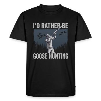 I'd Rather Be Goose Hunting - Men's Premium Organic T-Shirt - black - Front - Nico (187cm)