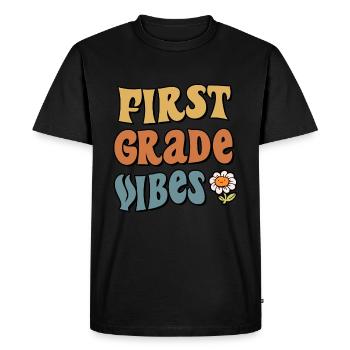 First Grade Vibes 1st Grade Team Back To School - Men's Premium Organic T-Shirt - black - Front - Nico (187cm)