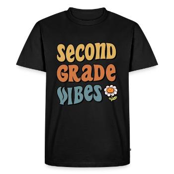 2e année Deuxième année Vibes 2e année École - T-shirt Premium bio Homme - noir - Devant - Nico (187cm)