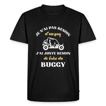 besoin psy buggy humour buggy homme personnalisé - T-shirt Premium bio Homme - noir - Devant - Nico (187cm)