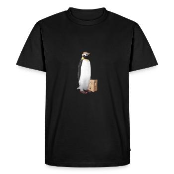 Penguin on a transit holiday trip to the south - Men's Premium Organic T-Shirt - black - Front - Nico (187cm)