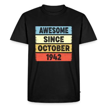 80 Years Old Awesome Since October 1942 80th - Men's Premium Organic T-Shirt - black - Front - Nico (187cm)