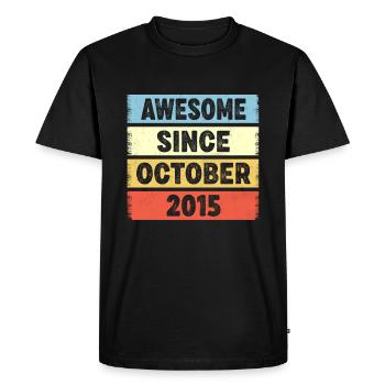 7 Years Old Awesome Since October 2015 7th - Men's Premium Organic T-Shirt - black - Front - Nico (187cm)