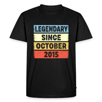 7 Years Old Legendary Since October 2015 7th - Men's Premium Organic T-Shirt - black - Front - Nico (187cm)