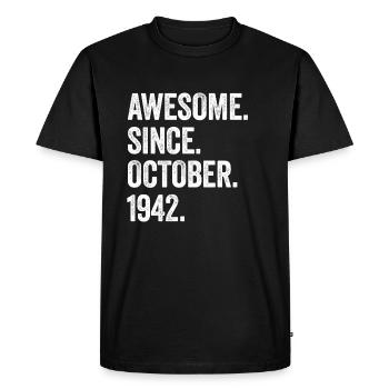 80 Years Old Awesome Since October 1942 80th - Men's Premium Organic T-Shirt - black - Front - Nico (187cm)