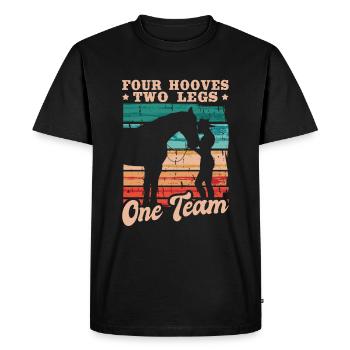 Horses Four Hooves Two Legs One Team Horse Girl - Men's Premium Organic T-Shirt - black - Front - Nico (187cm)