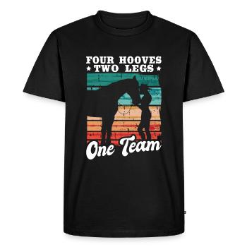 Horses Four Hooves Two Legs One Team Horse Girl - Men's Premium Organic T-Shirt - black - Front - Nico (187cm)