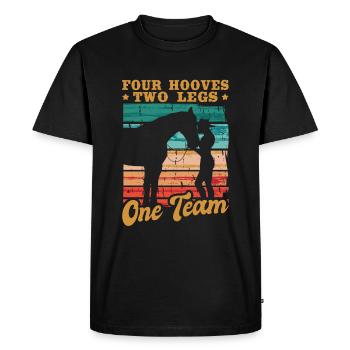 Horses Four Hooves Two Legs One Team Horse Girl - Men's Premium Organic T-Shirt - black - Front - Nico (187cm)