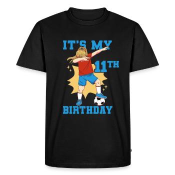 It's My 11th Birthday Girl Soccer - Men's Premium Organic T-Shirt - black - Front - Nico (187cm)