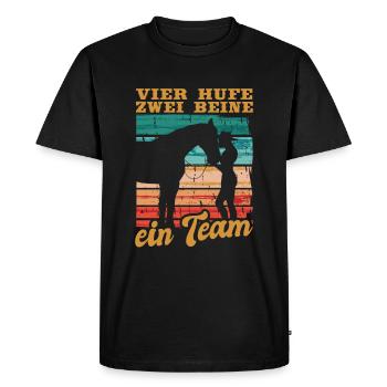 Rider Riding Four hooves Two legs One Team - Men's Premium Organic T-Shirt - black - Front - Nico (187cm)