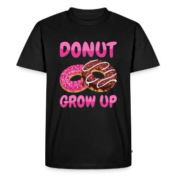 Donut Grow Up Donuts - Men's Premium Organic T-Shirt - black - Front - Nico (187cm)