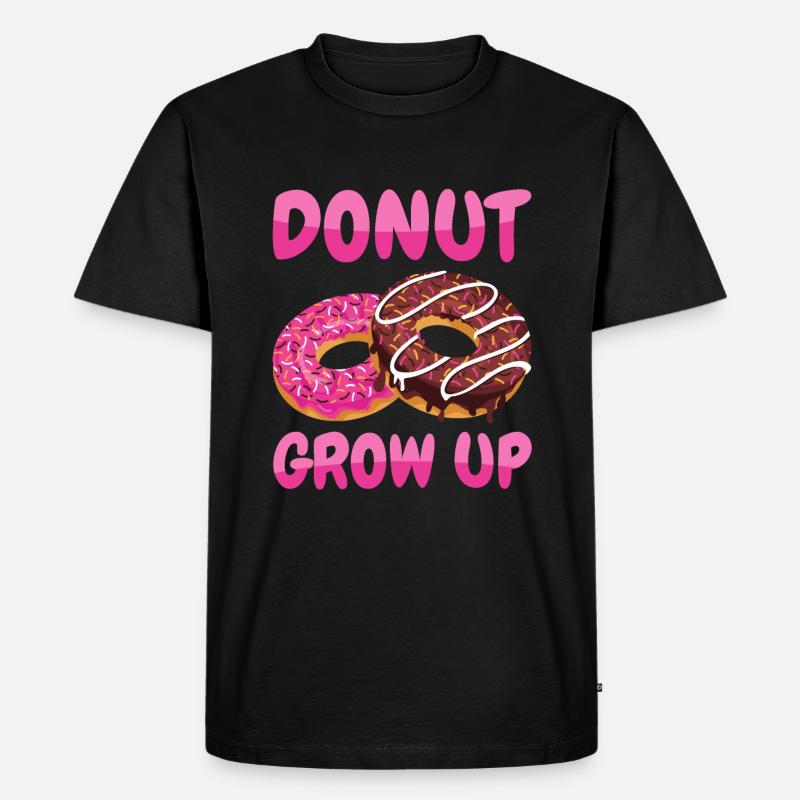 Donut Grow Up - Männer Premium Bio T-Shirt - Schwarz