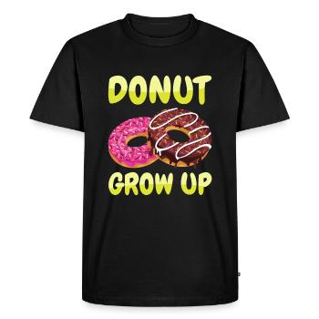 Donut Grow Up Donuts - Men's Premium Organic T-Shirt - black - Front - Nico (187cm)