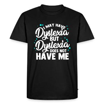 Dyslexic Dyslexia Awareness - Men's Premium Organic T-Shirt - black - Front - Nico (187cm)