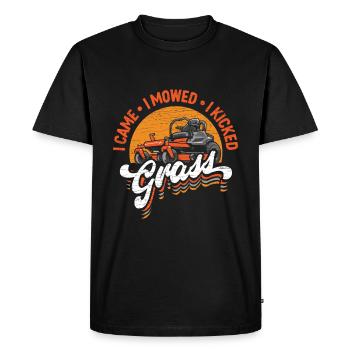 Mähen Landschaftsbau Rasenmäher Rasenmähen - Männer Premium Bio T-Shirt - Schwarz - Vorne - Nico (187cm)
