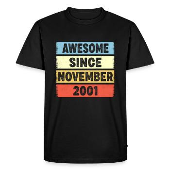 Génial depuis novembre 2001 21ème anniversaire - T-shirt Premium bio Homme - noir - Devant - Nico (187cm)