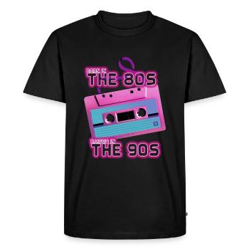 Né dans les années 80 élevé dans les années 90 90er Party - T-shirt Premium bio Homme - noir - Devant - Nico (187cm)