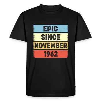 Epic depuis novembre 1962 60e anniversaire - T-shirt Premium bio Homme - noir - Devant - Nico (187cm)