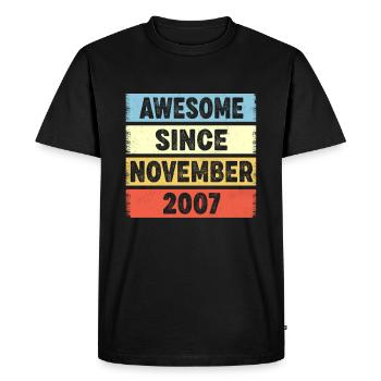 Génial depuis novembre 2007 15ème anniversaire - T-shirt Premium bio Homme - noir - Devant - Nico (187cm)