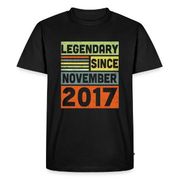 Légendaire depuis novembre 2017 5ème anniversaire - T-shirt Premium bio Homme - noir - Devant - Nico (187cm)