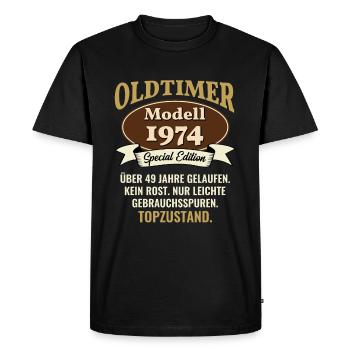 49 years oldtimer model 1974 49th birthday - Men's Premium Organic T-Shirt - black - Front - Nico (187cm)
