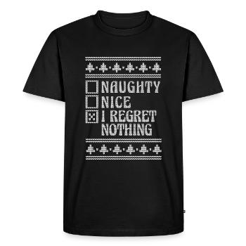 Gentil ou coquin je ne regrette rien Noël moche - T-shirt Premium bio Homme - noir - Devant - Nico (187cm)