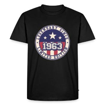 Légendaire depuis 1963 60e anniversaire - T-shirt Premium bio Homme - noir - Devant - Nico (187cm)