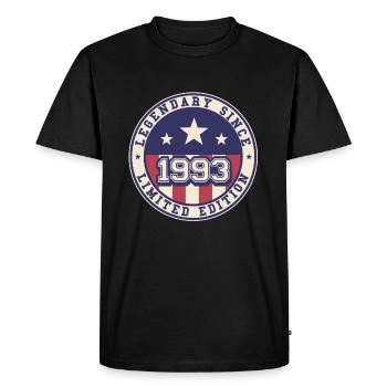 Légendaire depuis 1993 30e anniversaire - T-shirt Premium bio Homme - noir - Devant - Nico (187cm)