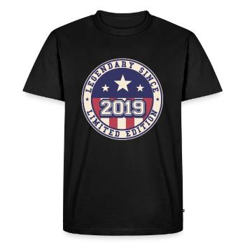 Légendaire depuis 2019 4ème anniversaire - T-shirt Premium bio Homme - noir - Devant - Nico (187cm)