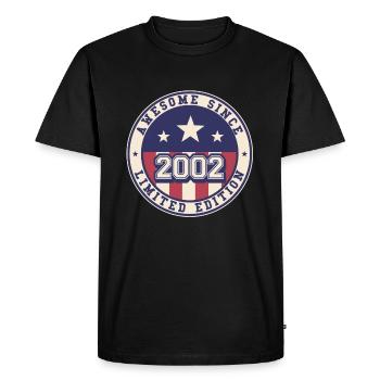 Génial depuis 2002 21ème anniversaire - T-shirt Premium bio Homme - noir - Devant - Nico (187cm)