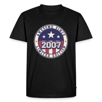 Génial depuis 2007 16ème anniversaire - T-shirt Premium bio Homme - noir - Devant - Nico (187cm)