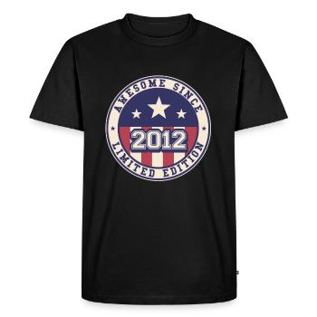 Génial depuis 2012 11ème anniversaire - T-shirt Premium bio Homme - noir - Devant - Nico (187cm)
