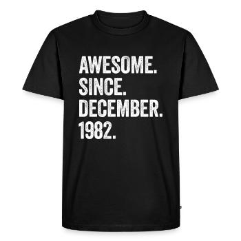 Génial depuis décembre 1982 40e anniversaire - T-shirt Premium bio Homme - noir - Devant - Nico (187cm)