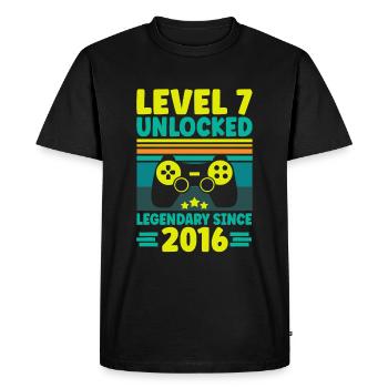 Level 7 Unlocked 2016 7th Birthday Gamer Gaming - Men's Premium Organic T-Shirt - black - Front - Nico (187cm)