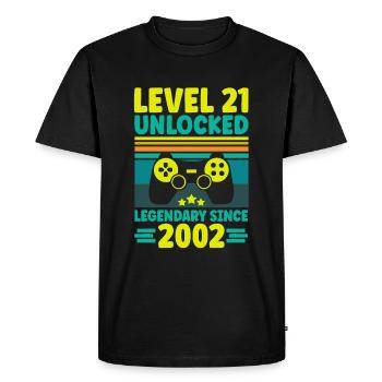 Niveau 21 Débloqué 2002 Gaming 21e anniversaire Gamer - T-shirt Premium bio Homme - noir - Devant - Nico (187cm)