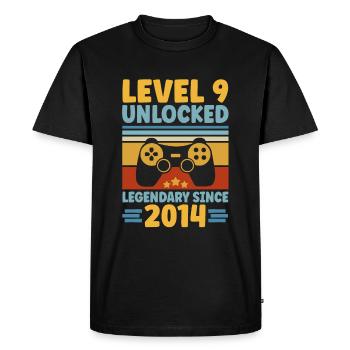 Niveau 9 débloqué 2014 Gaming 9th Birthday Gamer - T-shirt Premium bio Homme - noir - Devant - Nico (187cm)