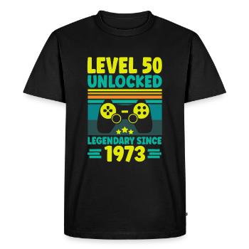 Niveau 50 débloqué 1973 Gaming 50th Birthday Gamer - T-shirt Premium bio Homme - noir - Devant - Nico (187cm)