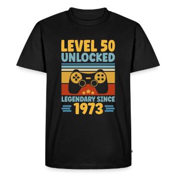 Niveau 50 débloqué 1973 Gaming 50th Birthday Gamer - T-shirt Premium bio Homme - noir - Devant - Nico (187cm)