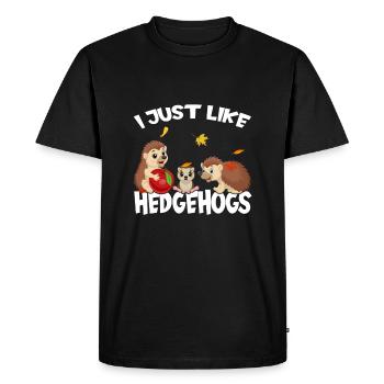 Hérisson J’aime juste hérisson ok hérisson mignon - T-shirt Premium bio Homme - noir - Devant - Nico (187cm)