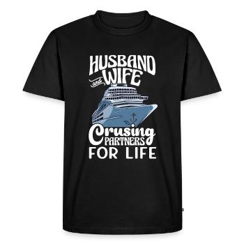 Mari et femme Partenaires de croisière pour la vie - T-shirt Premium bio Homme - noir - Devant - Nico (187cm)